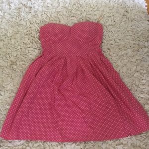 No boundaries large pink polkadot dress